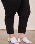 Petite Pencil Pants in Basic Black pant leg side view on Ashley