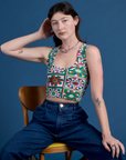 Cropped Tank Top - Quilt Print