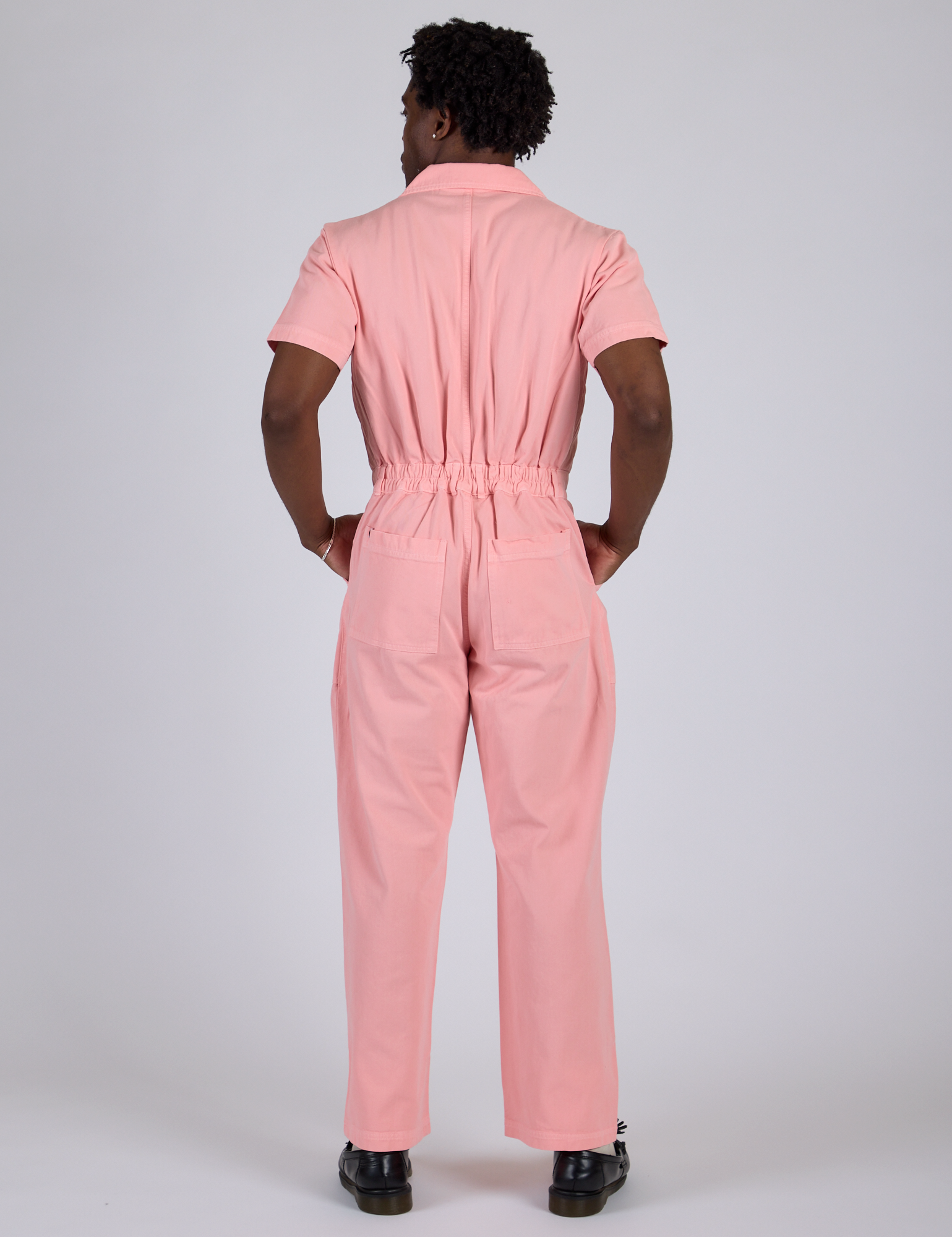 Short Sleeve Jumpsuit - Baby Pink