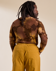 Long Sleeve Baby Tee in Honey Brown back view on Demi