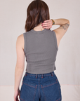 Muscle Tee in Washed Grey back view on Hana