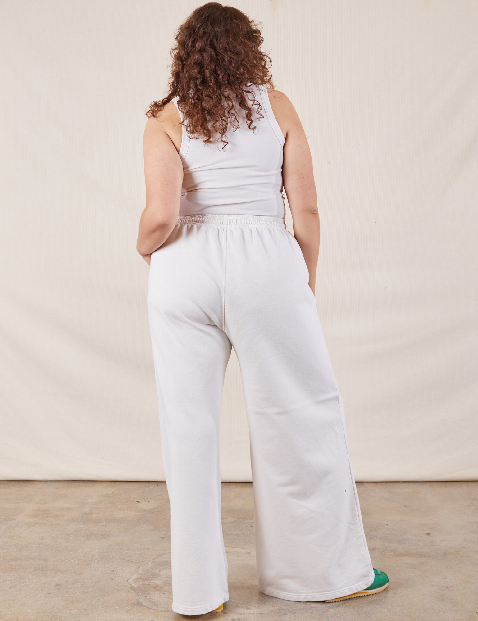 Wide Leg Sweat Pants in Vintage Tee Off-White back view on Ryan