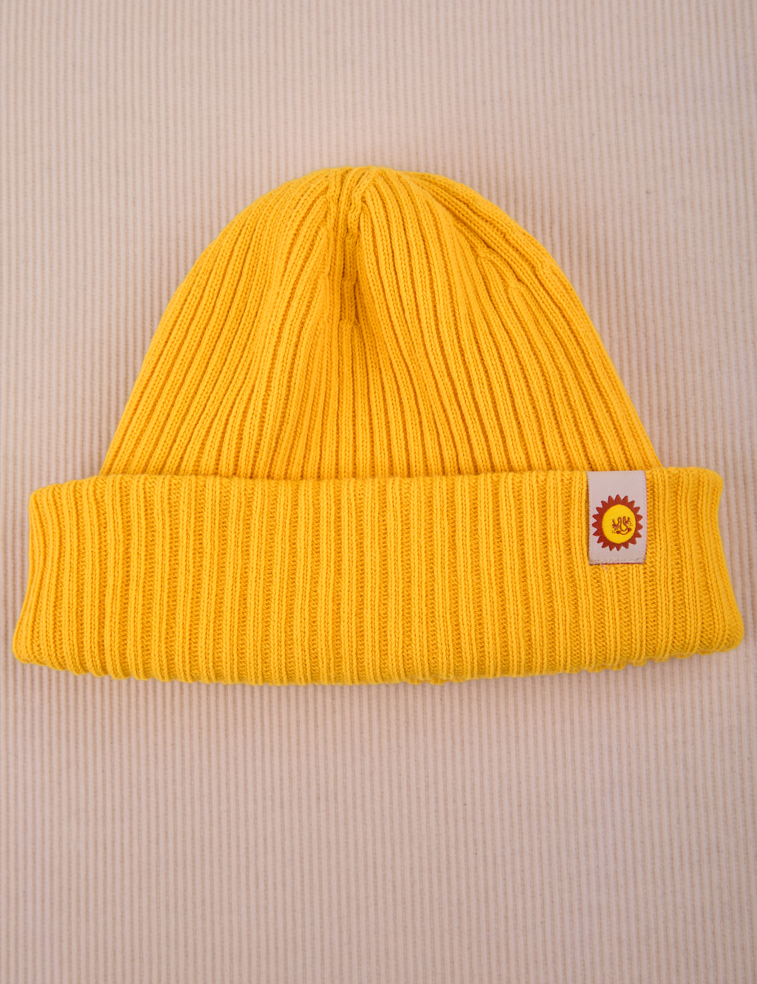 Ribbed Beanie in Golden Yellow