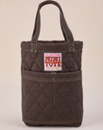 Quilted Mini Tote in Espresso Brown