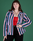 Stripe Work Jacket in Pacific Stripe on Sydney