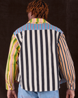 Cropped Overshirt in Mixed Stripe back view on Isaac