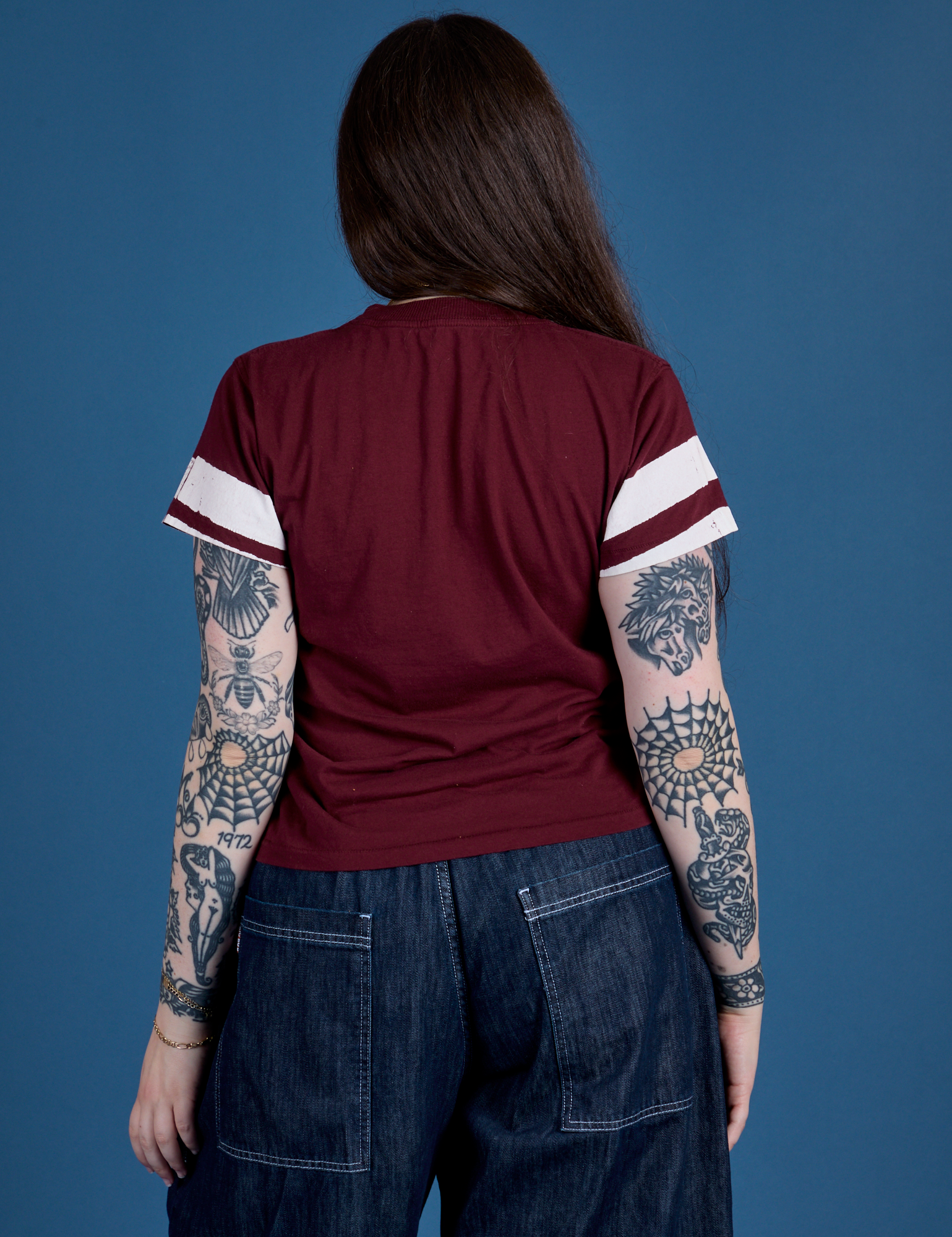 Painted Vintage Tee - Red Wine