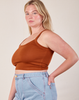Cropped Cami in Burnt Terracotta side view on Lish