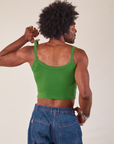 Cropped Cami in Lawn Green back view on Jerrod