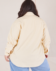Corduroy Overshirt in Vintage Off-White back view on Ashley