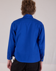 Cropped Overshirt in Royal Blue back view on Quinn