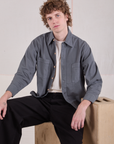 Cropped Overshirt in Slate Grey worn by Quinn