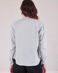 Cropped Overshirt in Stone White back view on Alex