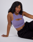 Kandia wearing the Faded Grape Porthole Tank 