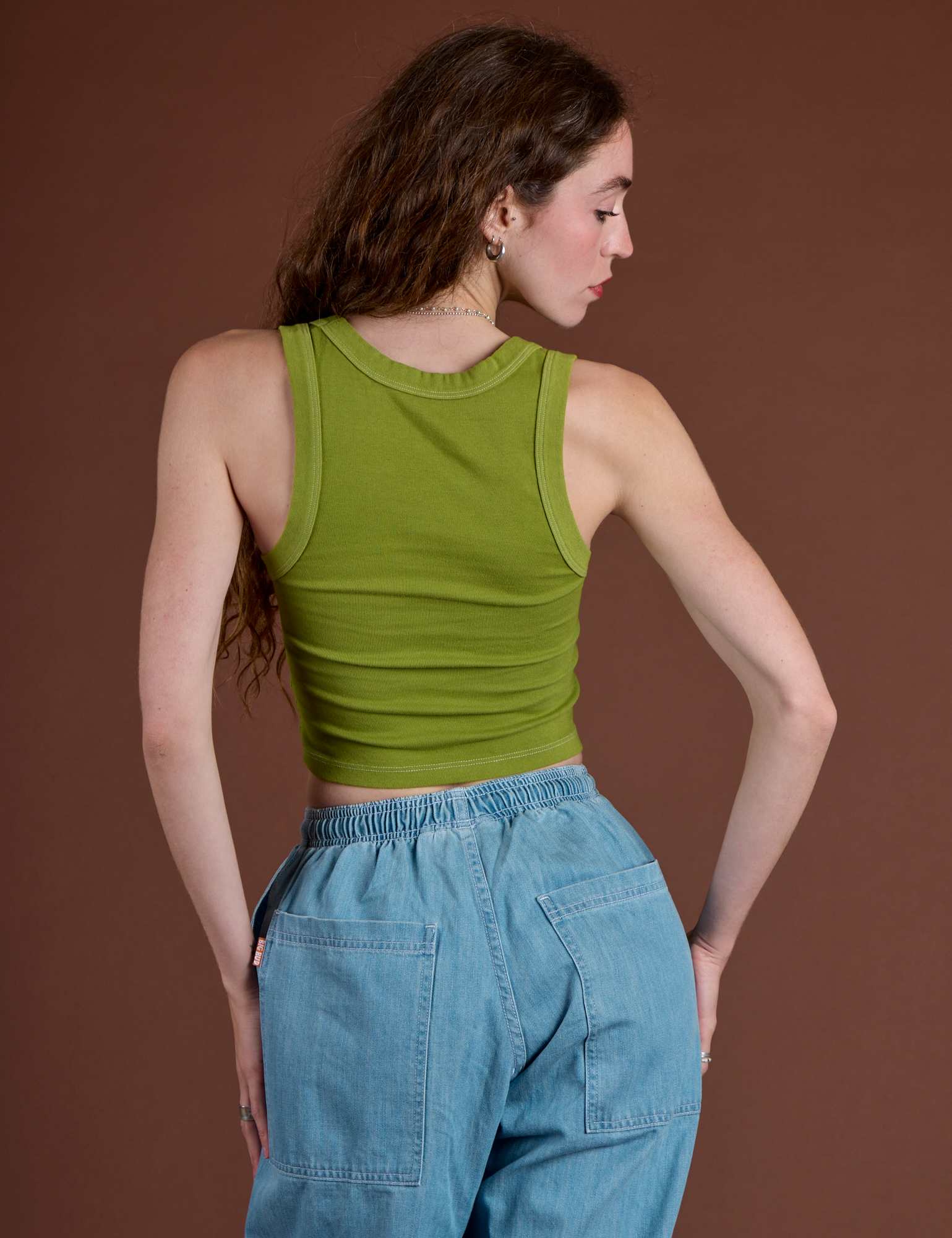 Icon Cropped Tank - Green Heart