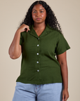 Buttoned up Pantry Button-Up in Evergreen on Meghna