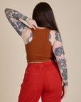 Racerback Tank in Burnt Terracotta back view on Sydney