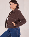 Mechanic Jacket in Fudgesicle Brown side view on Tiara