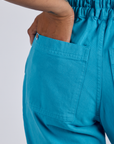 Short Sleeve Jumpsuit - Hawaiian Blue