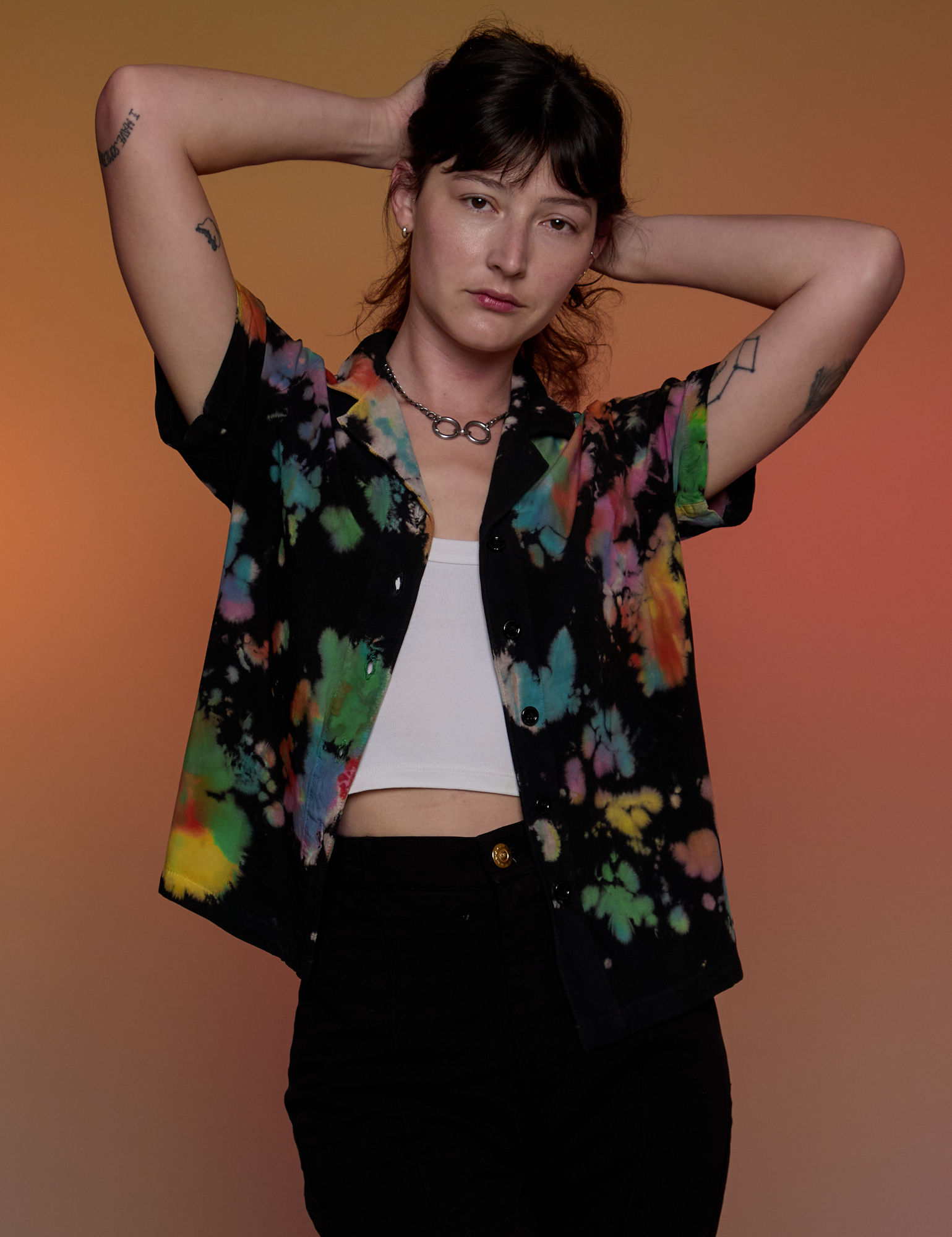 Pantry Button-Up in Rainbow Magic Waters on Alex