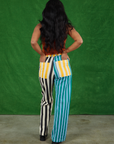 Back view of Mismatched Stripe Work Pants on Kandia
