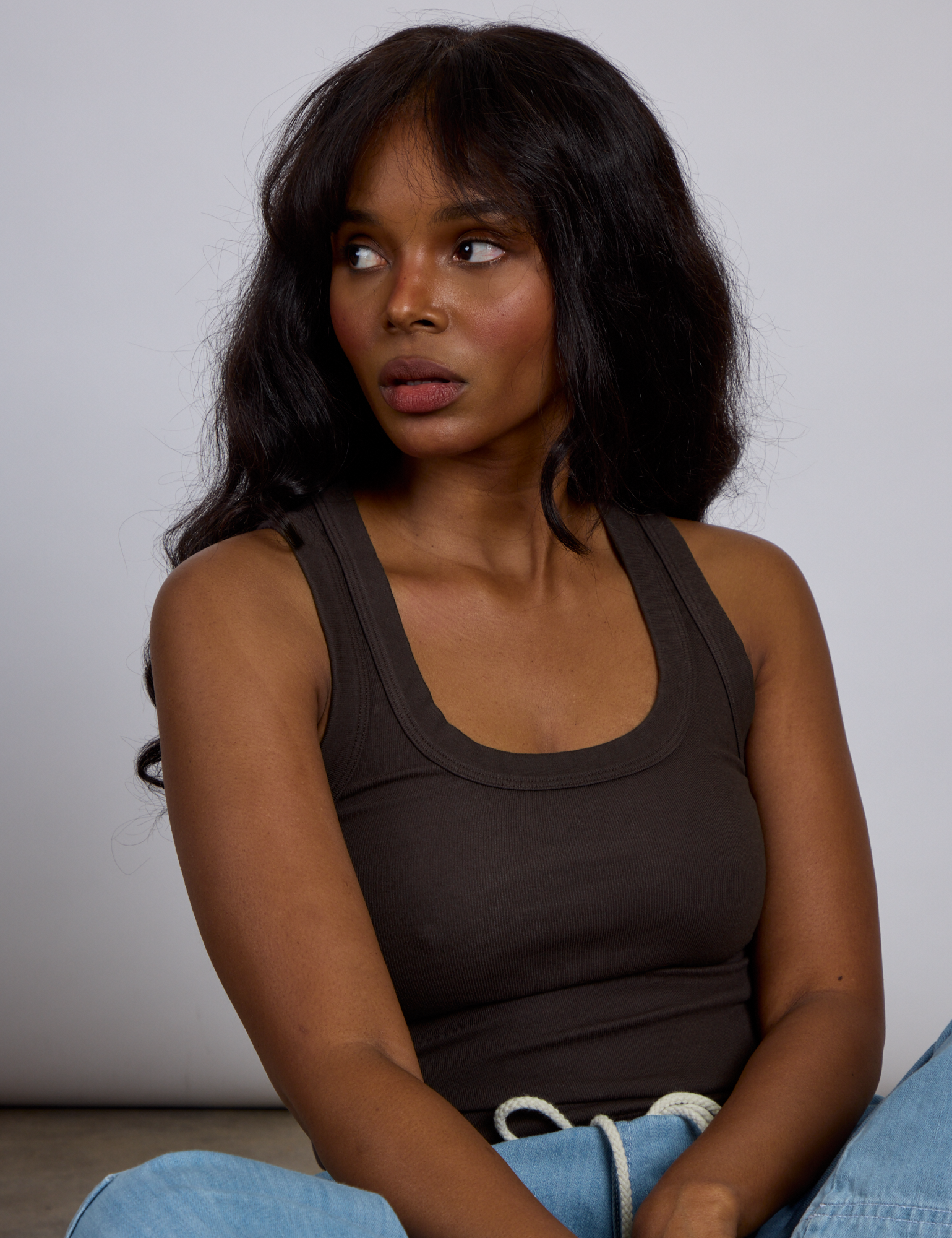 The Tank Top in Espresso Brown worn by Kandia