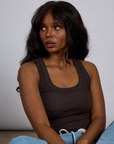 The Tank Top in Espresso Brown worn by Kandia