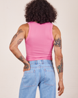 Back view of Cropped Tank Top in Bubblegum Pink worn by Jesse