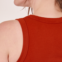 Back close up of Tank Top in Paprika worn by Allison