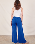 Wide Leg Sweat Pants in Royal Blue back view on Alex