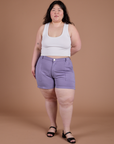 Ashley is 5’7” and wearing 1XL Classic Work Shorts in Faded Grape