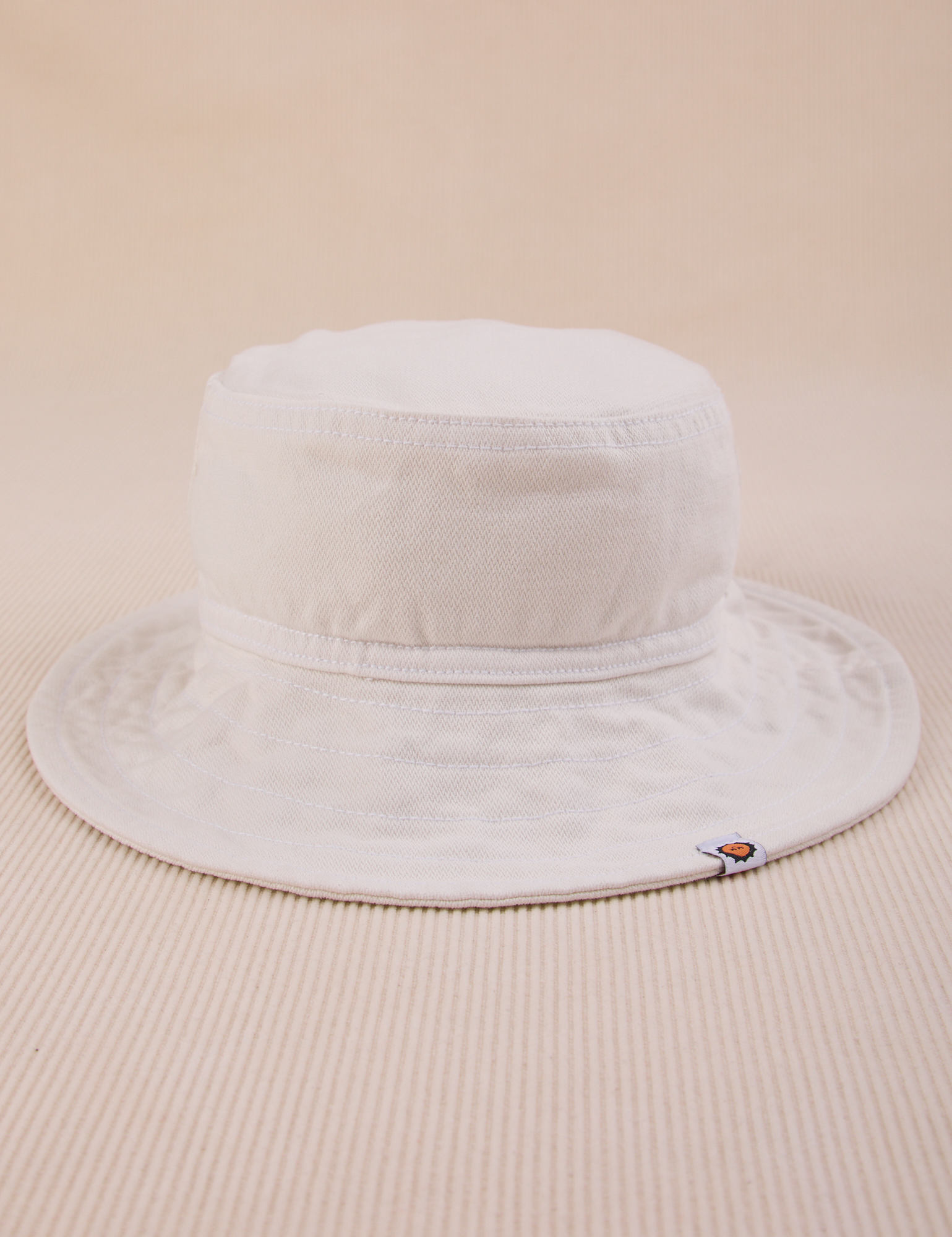 Wide Brim Denim Bucket Hats in Vintage Tee Off-White