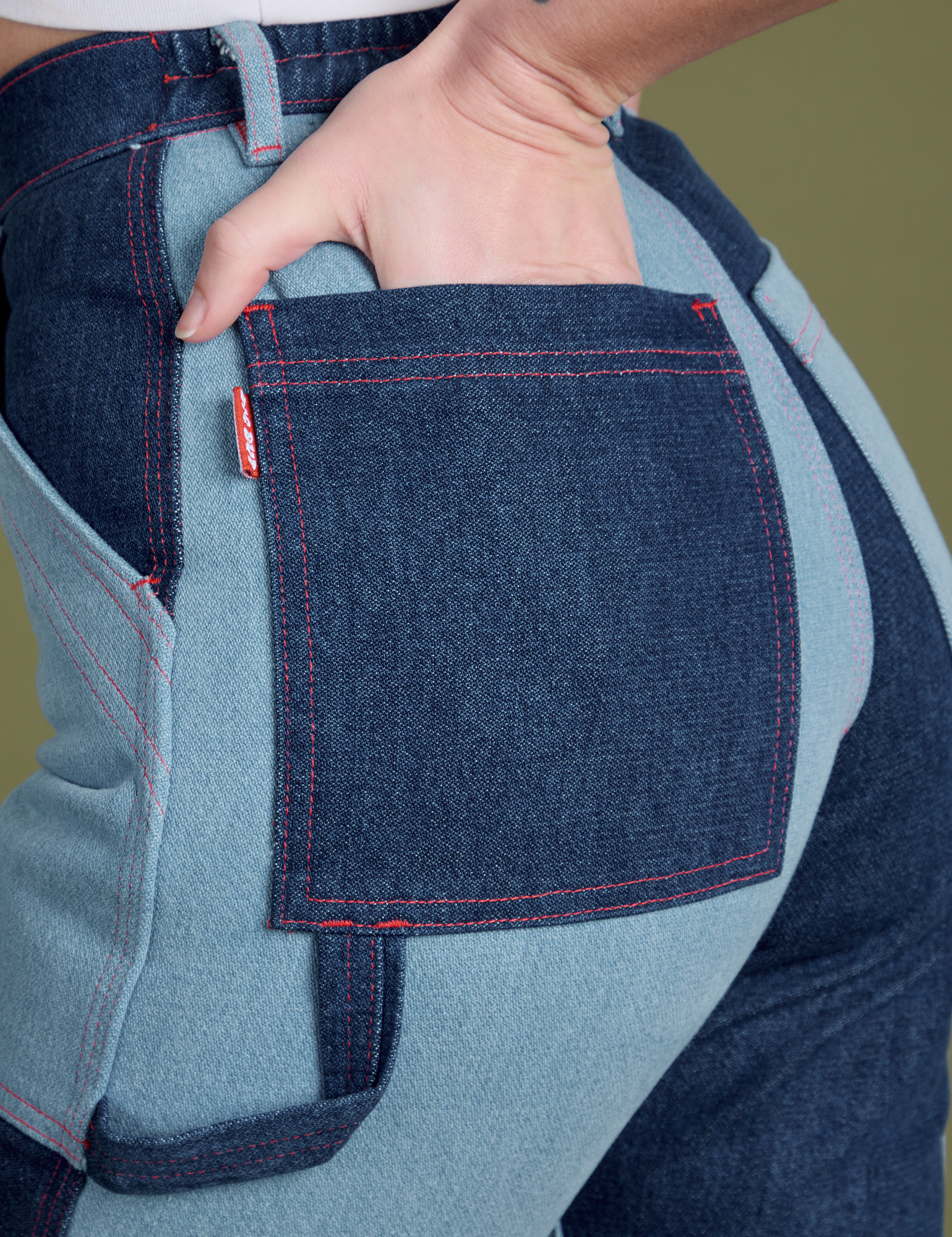 Mismatched Denim Carpenter Jeans