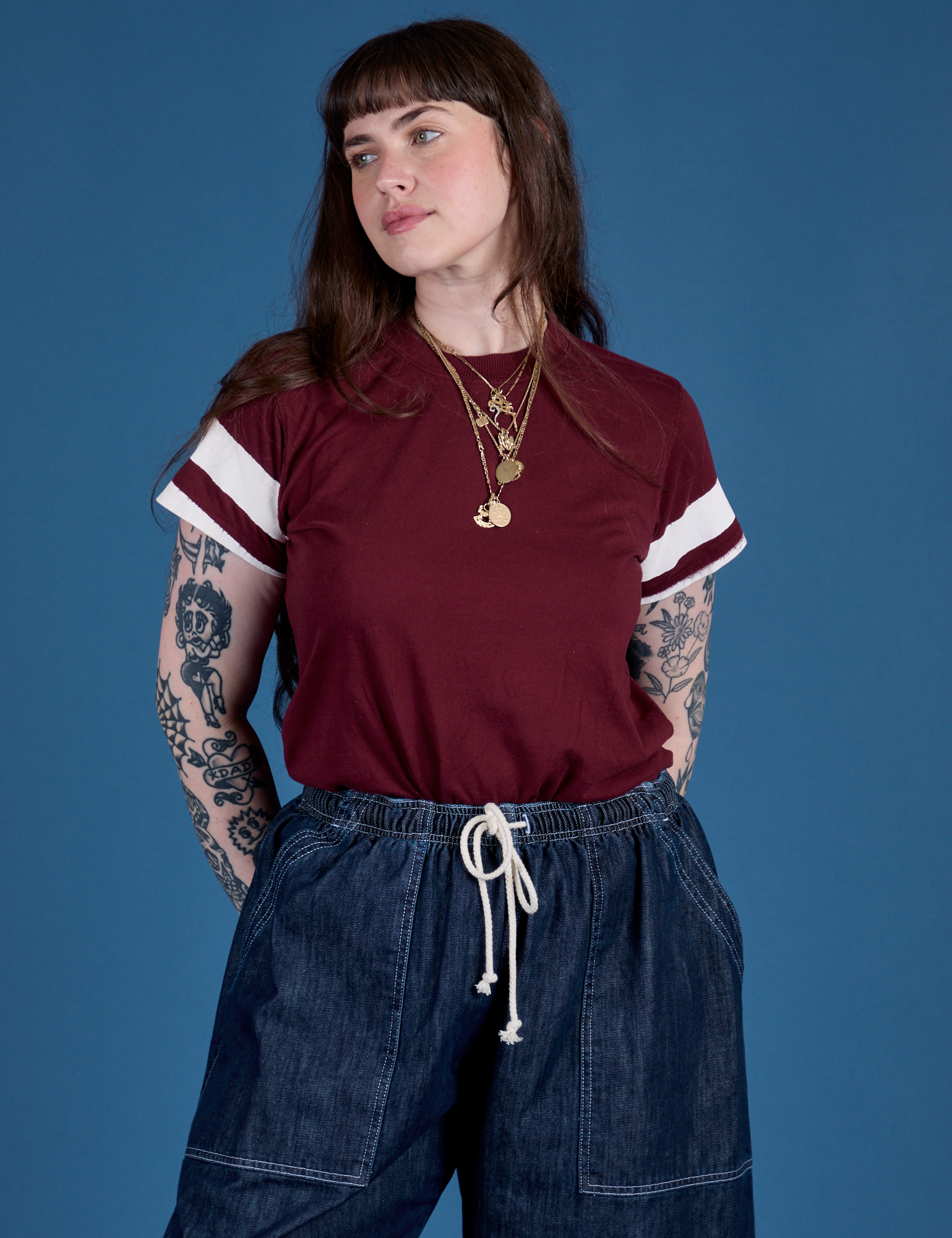 Painted Vintage Tee - Red Wine