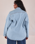 Denim Overshirt in Light Wash back view on Meghna