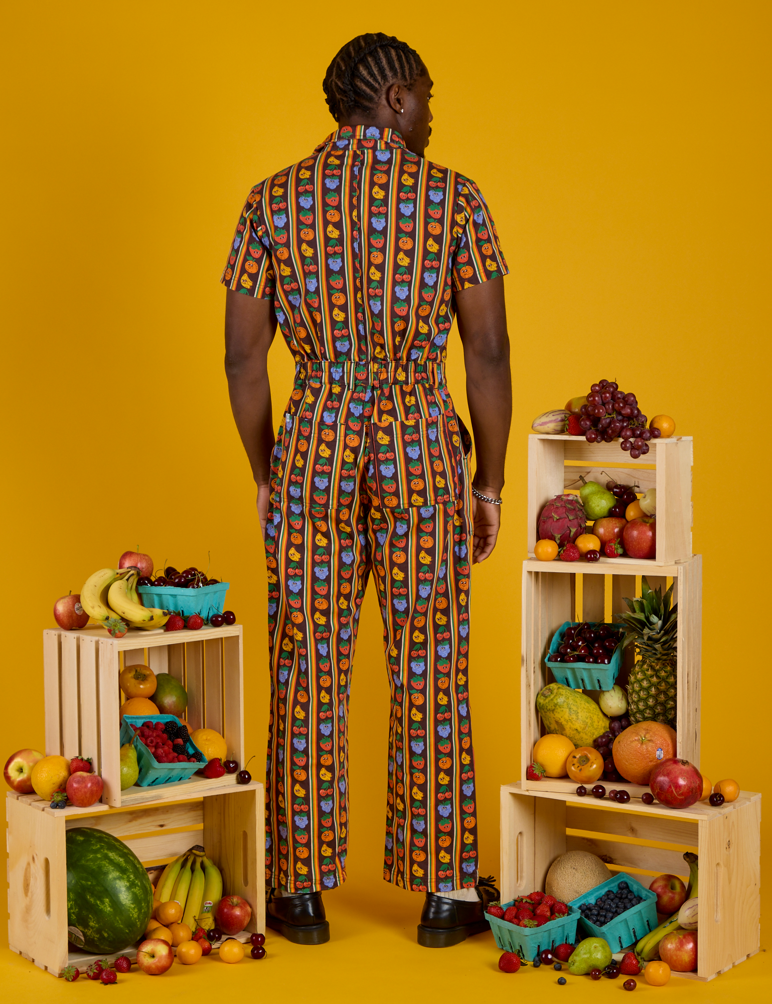 Short Sleeve Jumpsuit - Fruit Fantasy