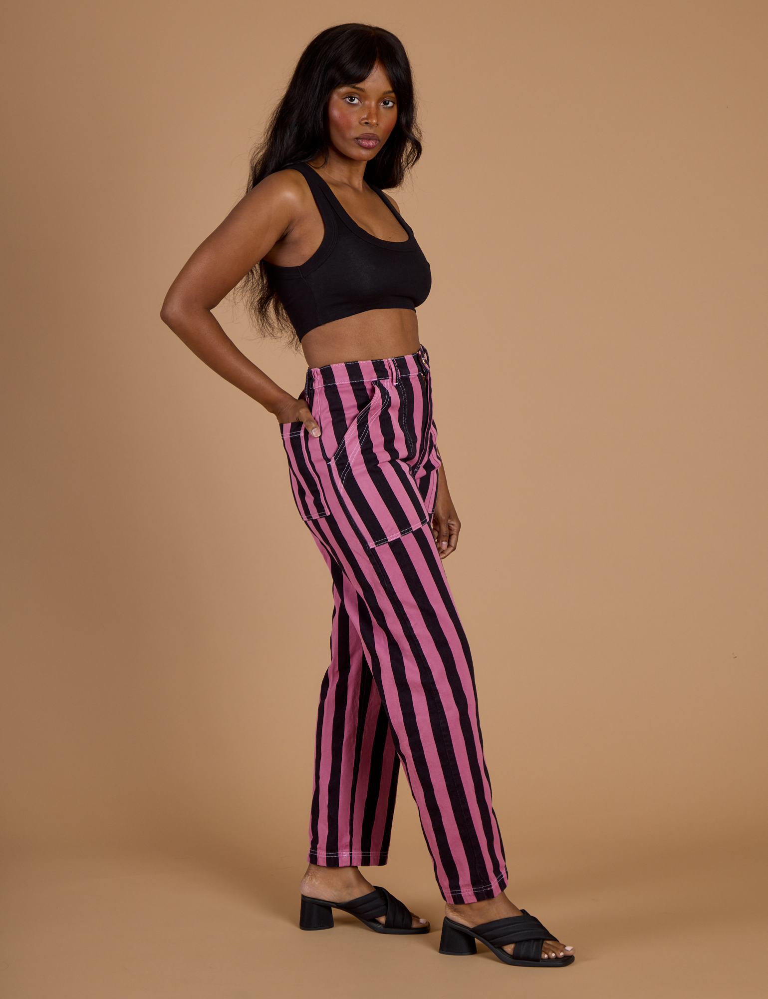 Black Stripe Work Pants - Bubblegum Pink – BIG BUD PRESS