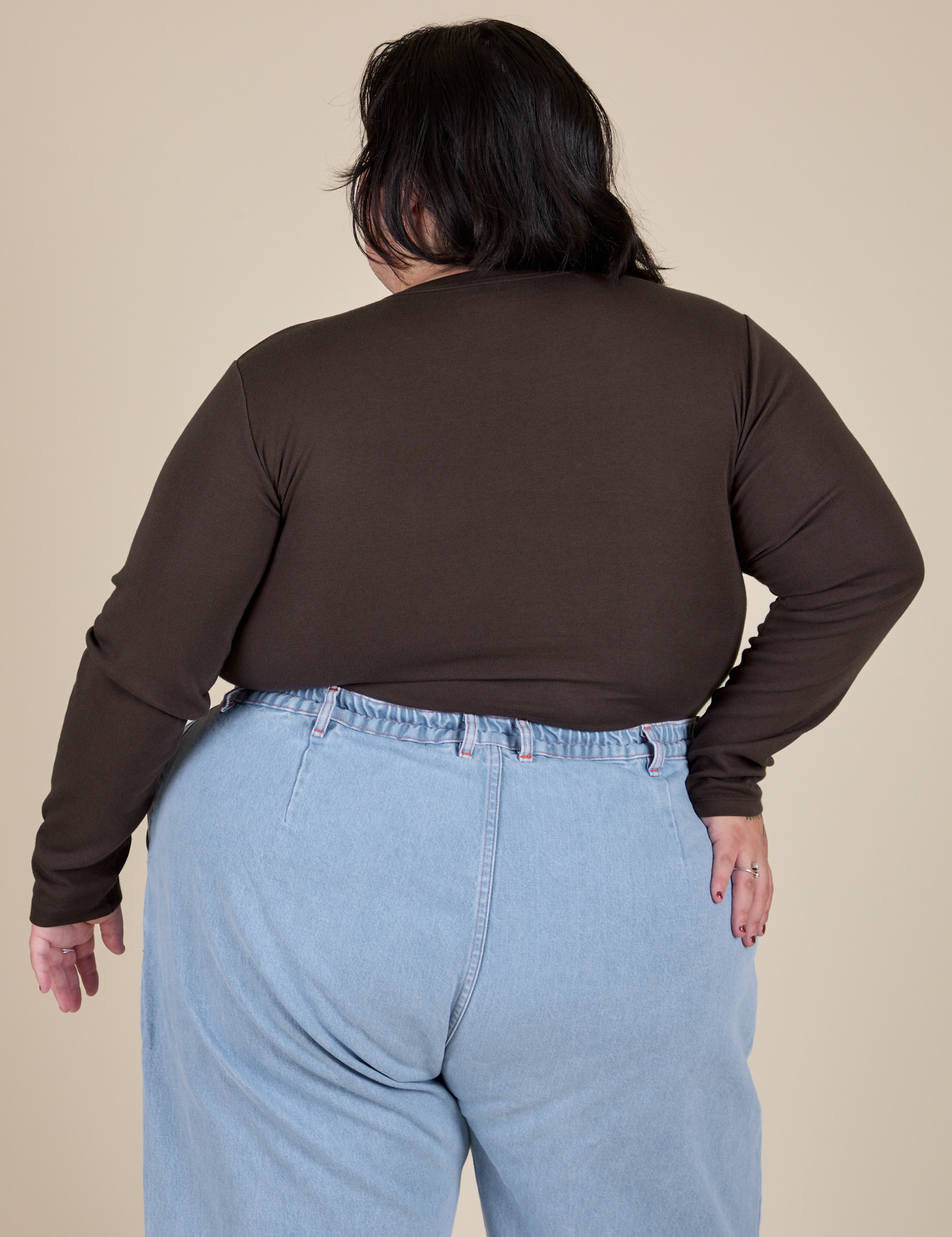 Long Sleeve Baby Tee - Espresso Brown