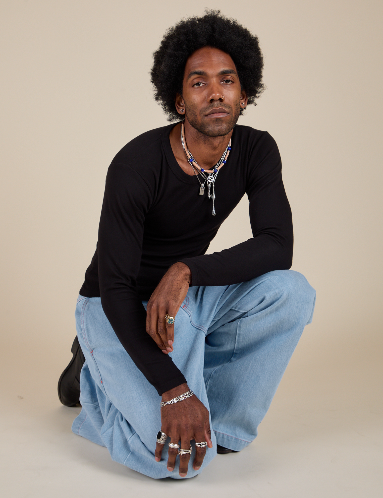 Long Sleeve Baby Tee - Basic Black