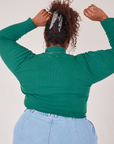 Essential Turtleneck in Hunter Green back view on Morgan