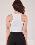 Racerback Tank in Vintage Tee Off-White back view on Alex