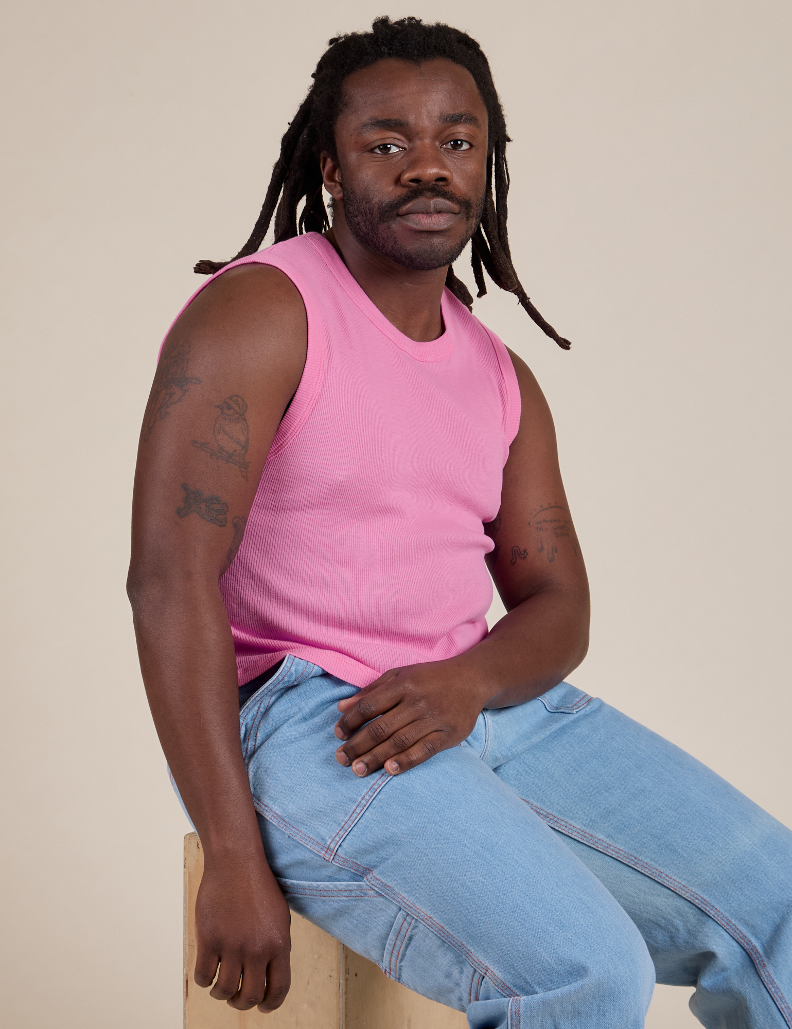 Muscle Tee in Bubblegum Pink on Demi