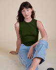 Muscle Tee in Evergreen on Alex