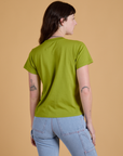 Organic Vintage Tee in Gross Green back view on Alex