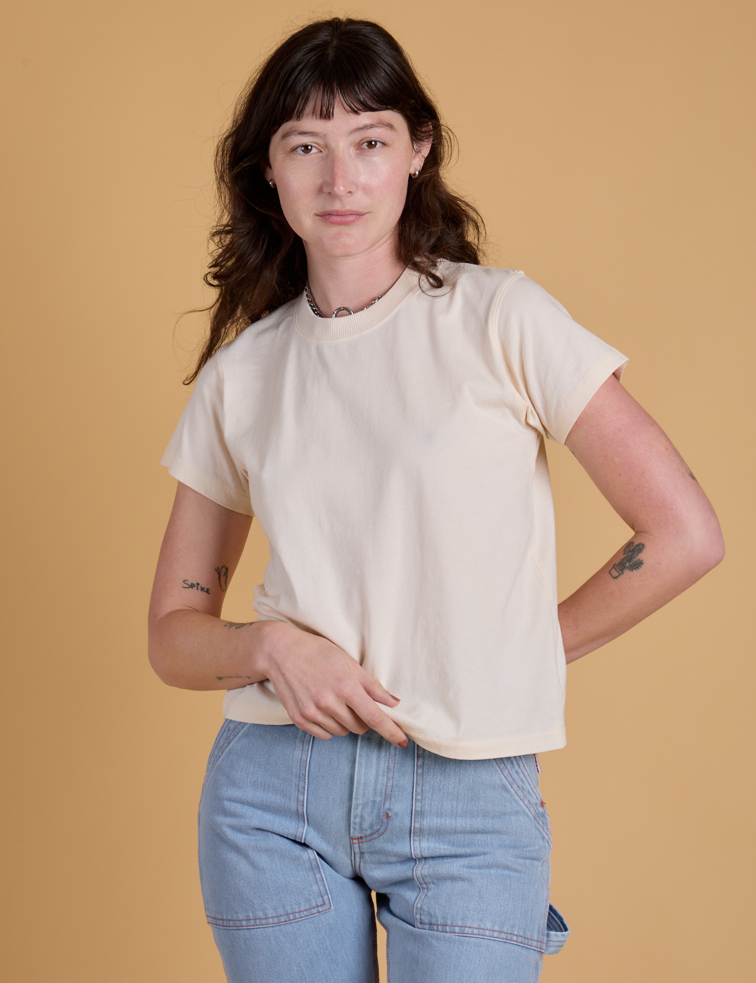 Organic Vintage Tee in Vintage Off White worn by Alex