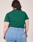 Back view of Organic Vintage Tee in Hunter Green worn by Ashley