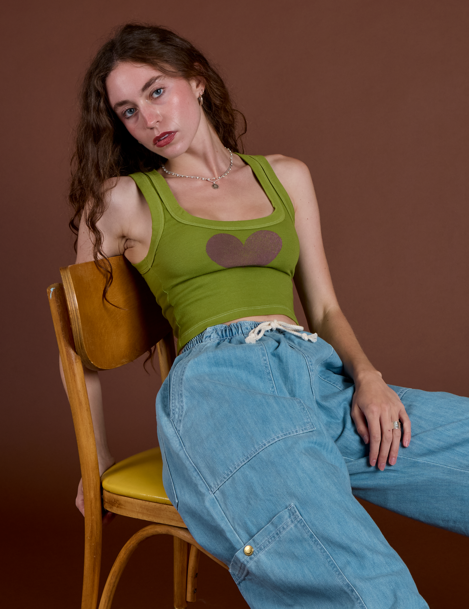 Icon Cropped Tank - Green Heart – BIG BUD PRESS