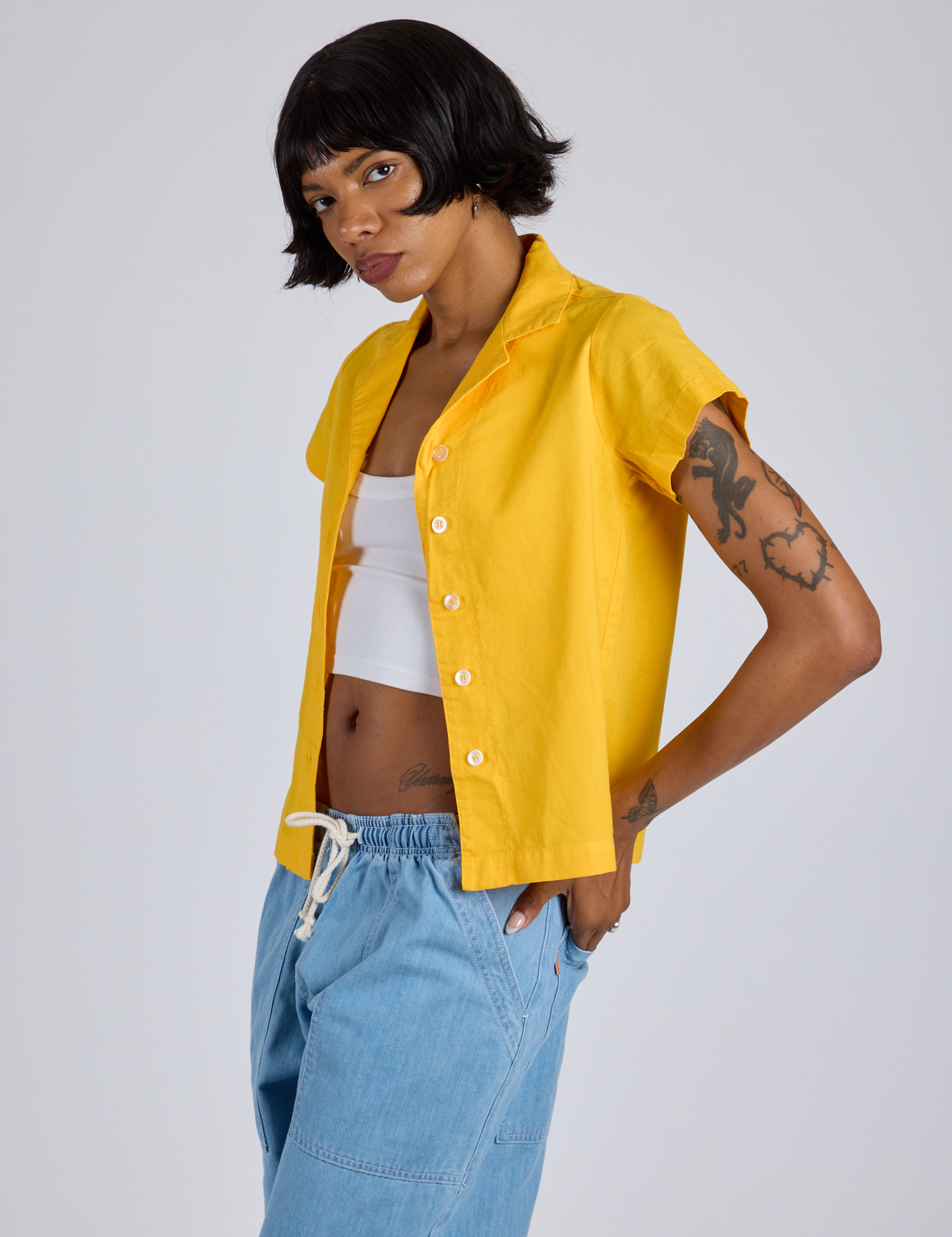 Pantry Button-Up - Sunshine Yellow