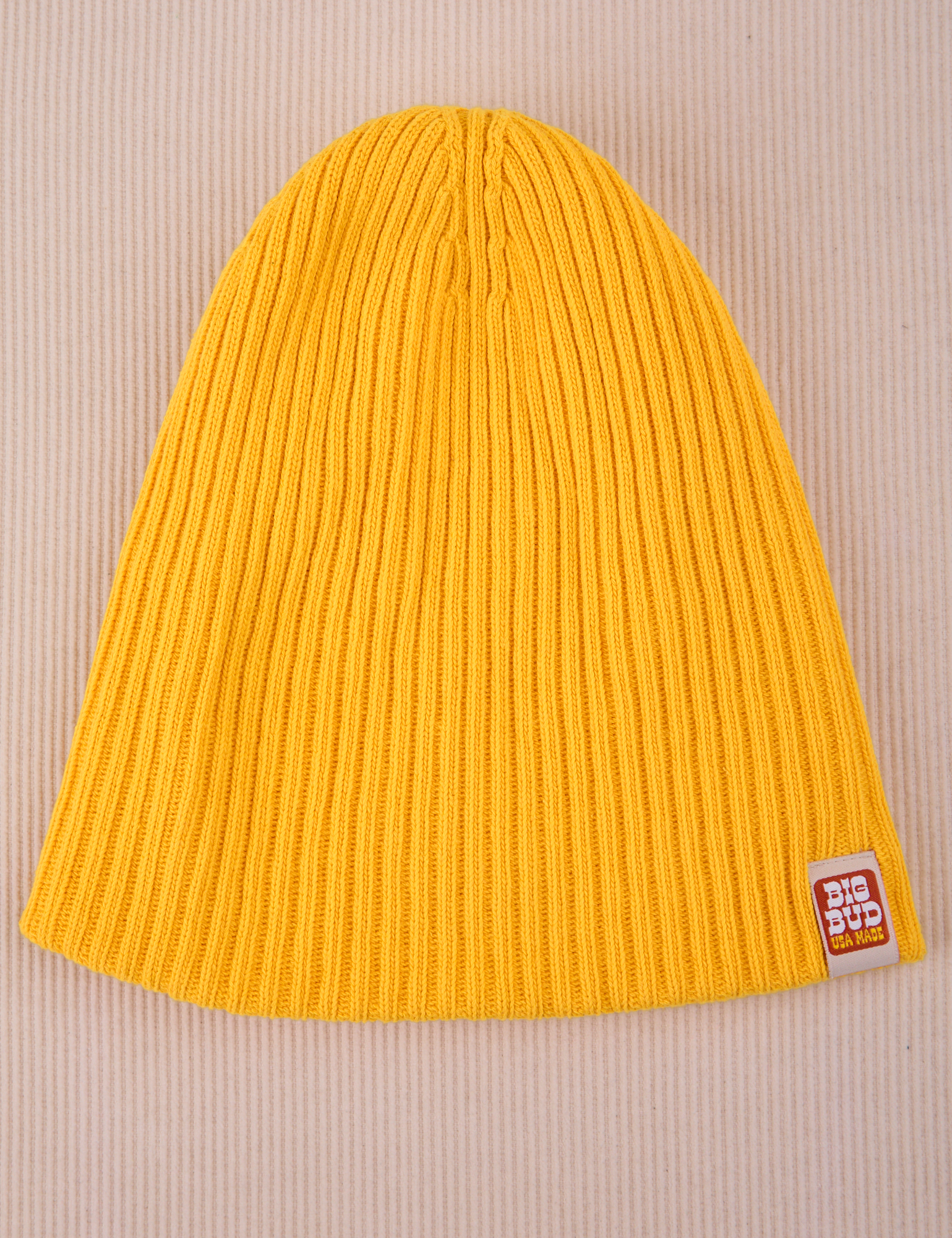 Ribbed Beanie in Golden Yellow