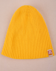 Ribbed Beanie in Golden Yellow